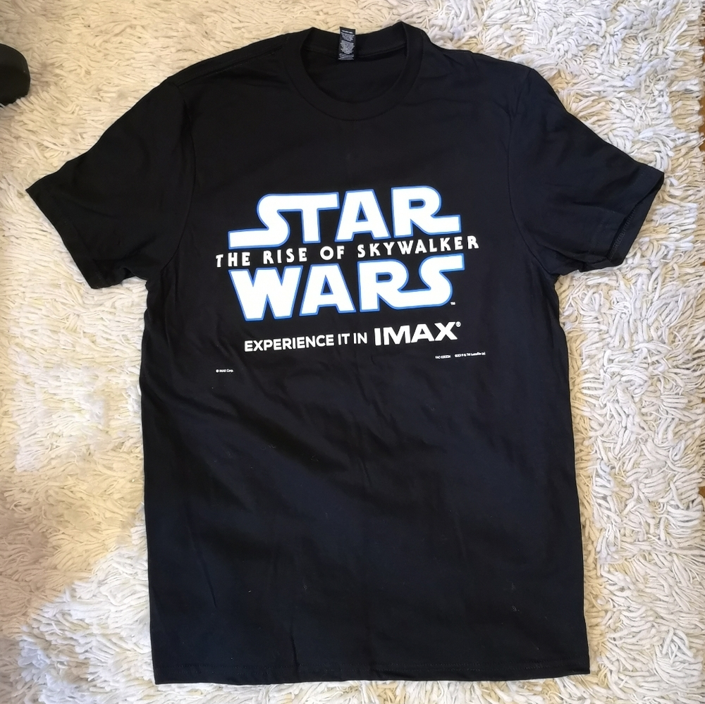 Star Wars movie The Rise of Skywalker statement logo graphic tee Size small